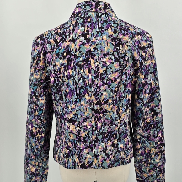 Mossimo Watercolor Design Lined Open Front Women's Blazer Sz L - Picture 3 of 7